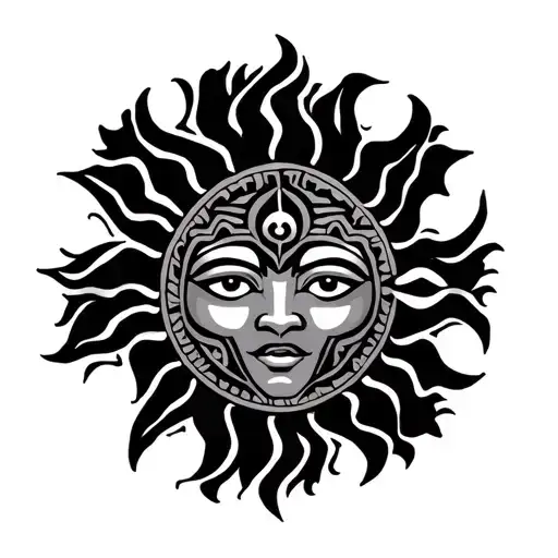 Cambodian Maori Sun 1989 Tattoo Design
