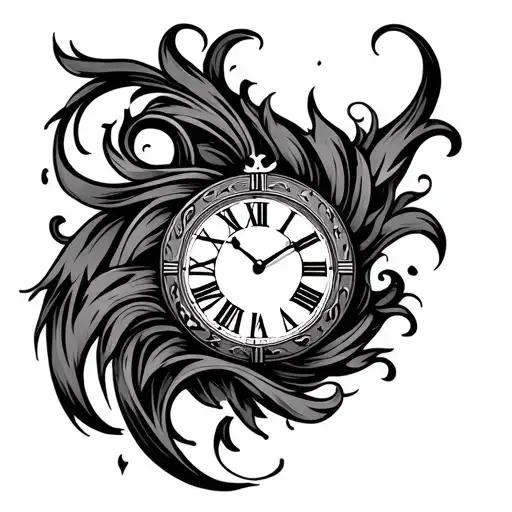 Fancy Curve Roman Numerals Clock