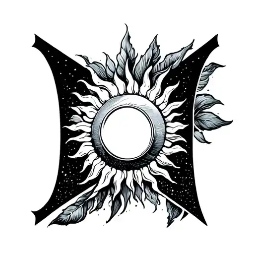 Sun And Letter M Inside