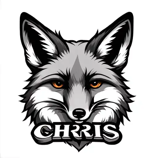 A Fox With The Name Chris Incorporated Within The Design