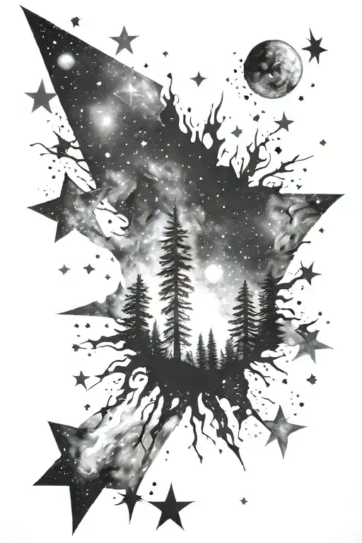 Forrest Galaxy Filled With Stars