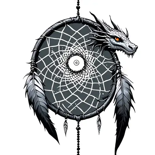 Dream Catcher With A Dragon Attached