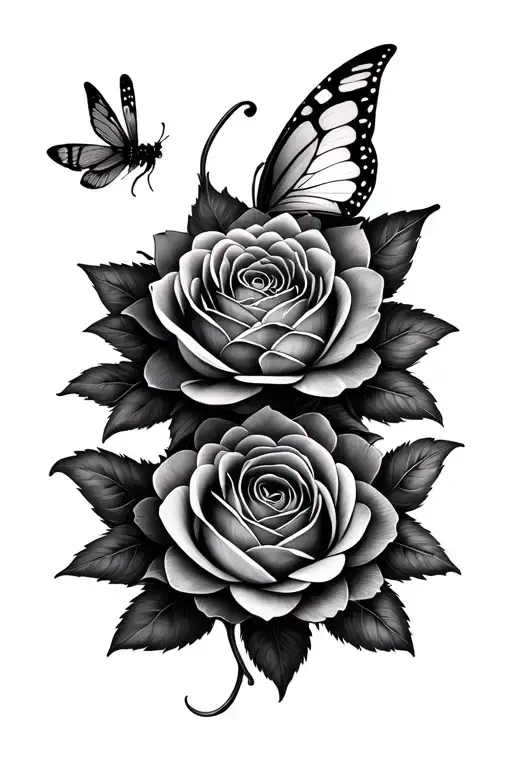 Roses Mandala Lotus Batterfly