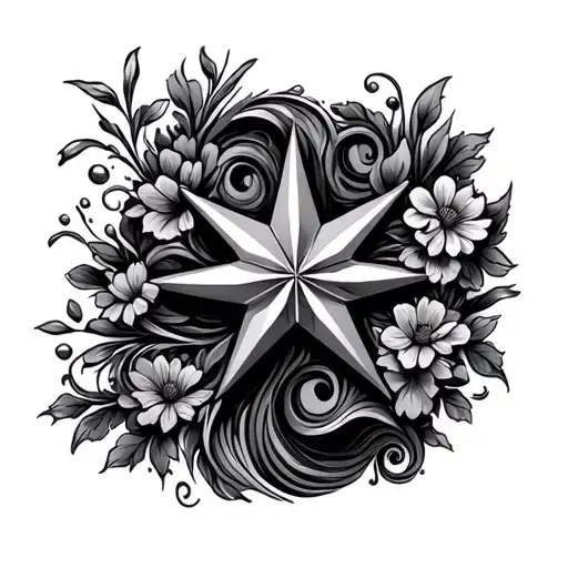 2000S Swirly Star Floral