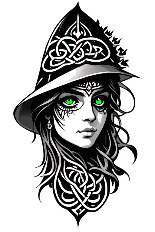 Celtic Priestess Green Eyes