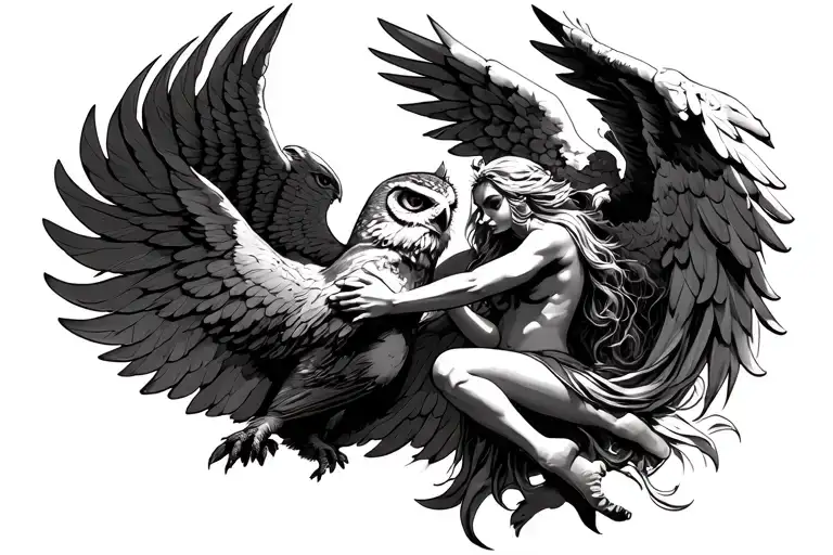 Angel And Owl Fight Scene