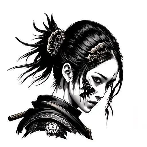 Scarred Women Samurai Warrior