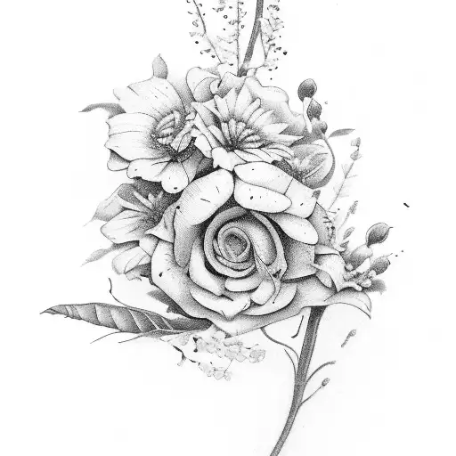 Birth Flower Of The Months Of August And September Placed Seperate But Vertical