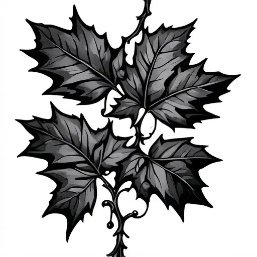 Maple Leaves On A Vine Wrapping Around Forearm