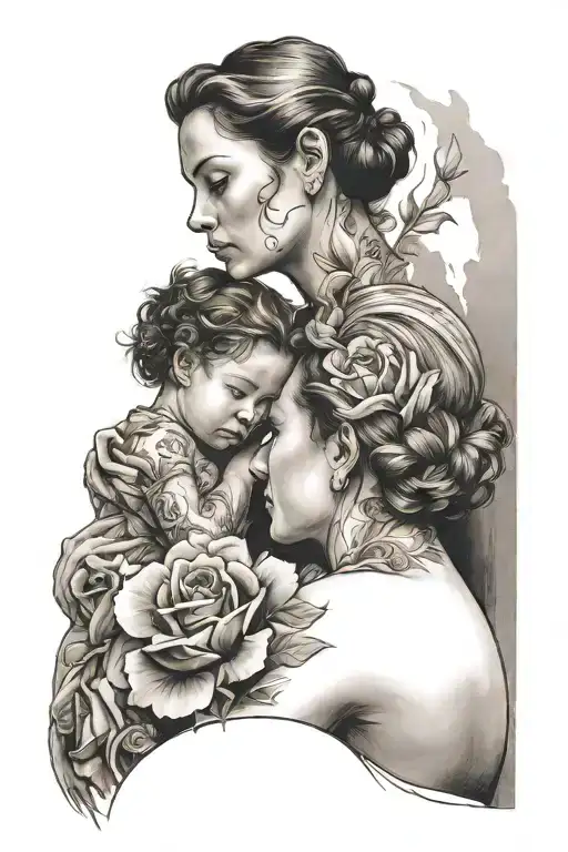 A Tattoo Representing The Strength Of A Mother Reflecting On Her Daughter