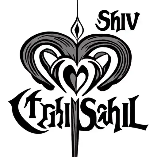 Combine Shiv And Sahil Name With Trishul And A Little Heart