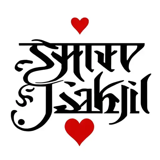 Combine Shiv And Sahil Name With Trishul And A Little Heart