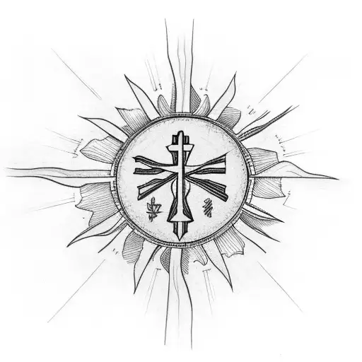 Filipino Sun Shining On Three Crosses