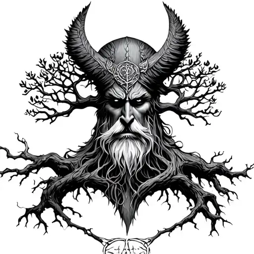Odin Below The Tree Of Life