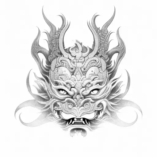 Japanese Foo Dog Oni Mask