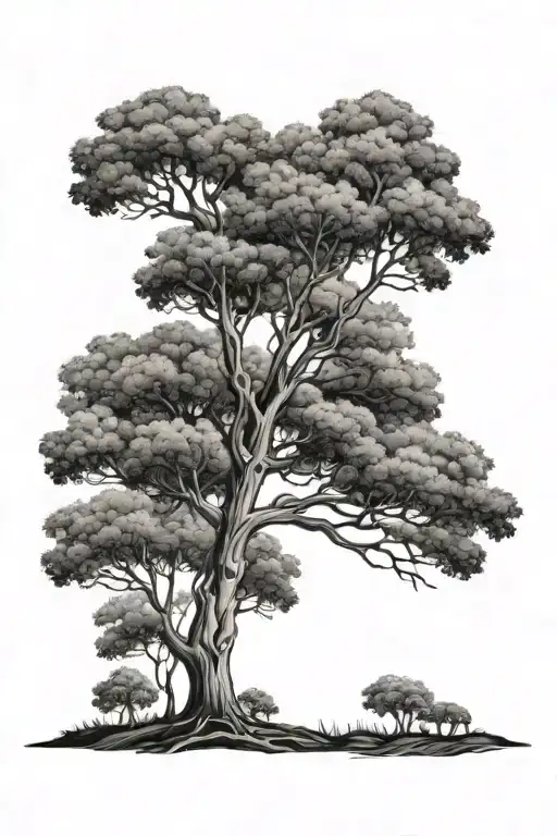 Give Me A Tattoo With A Bunch Of Trees In A Line That Is Dying As It Goes Higher