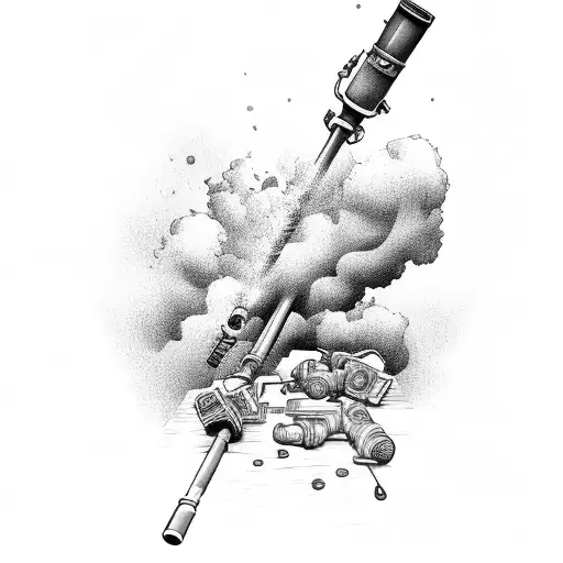 A Bazooka With A Basil Plant Shooting Out Of The Barrel