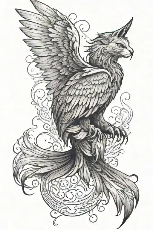 Cat With Wings Resembling A Phoenix