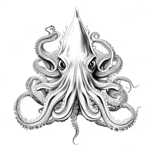 An Intricate Design Of An Octopus Tentacle Holding A Paintbrush