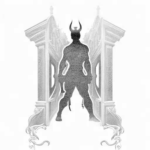 Male Silhouette In Front Of Gates