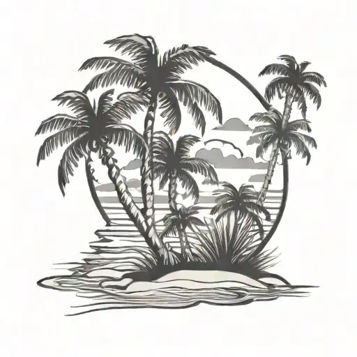 Beach With Palm Tree