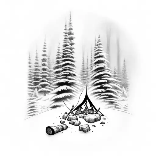 Forest With Campfire