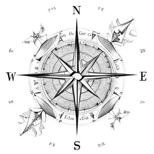 A Detailed Map Of Fuerteventura With A Compass Rose And Waves