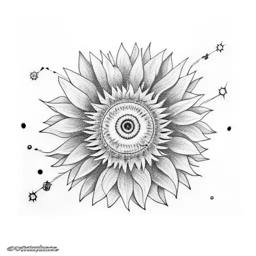 Sunflower And Virgo Constellation Tattoo With A Futuristic Twist Inspired By It
