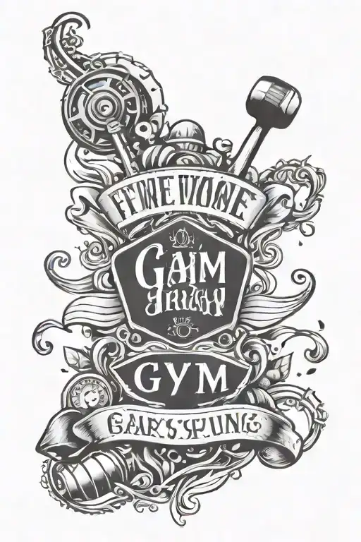 Inspirational Quote In Script Font With Subtle Gym Elements Surrounding It