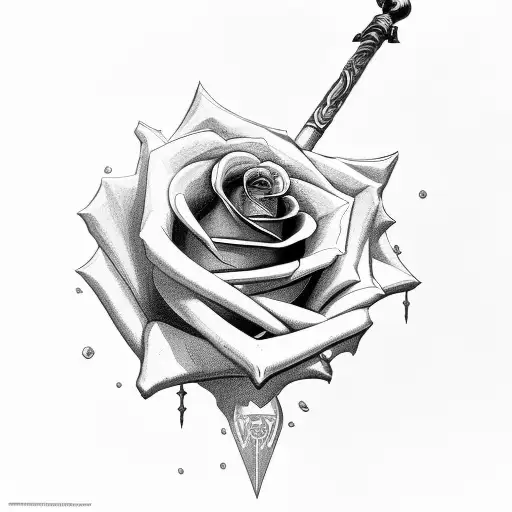 Rose With Sword Through It