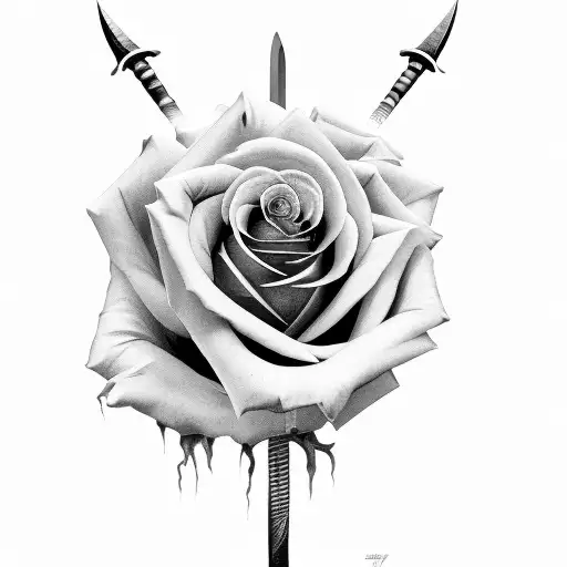 Rose With Sword Through It