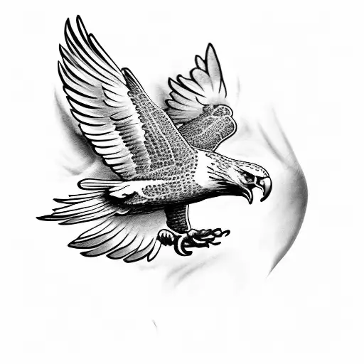 Flying Eagle With Flowers Forearm
