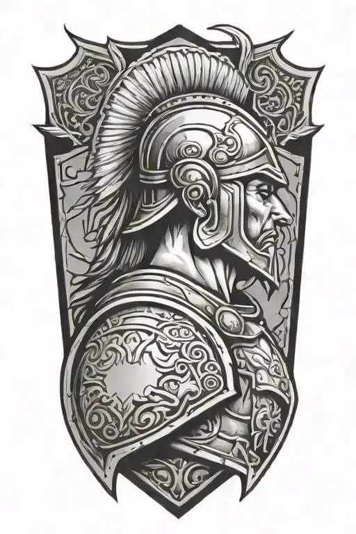 Warrior With Shield Side View
