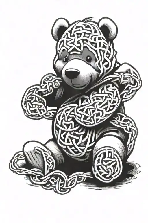 Winnie The Pooh And Celtic Knot Design Incorporating