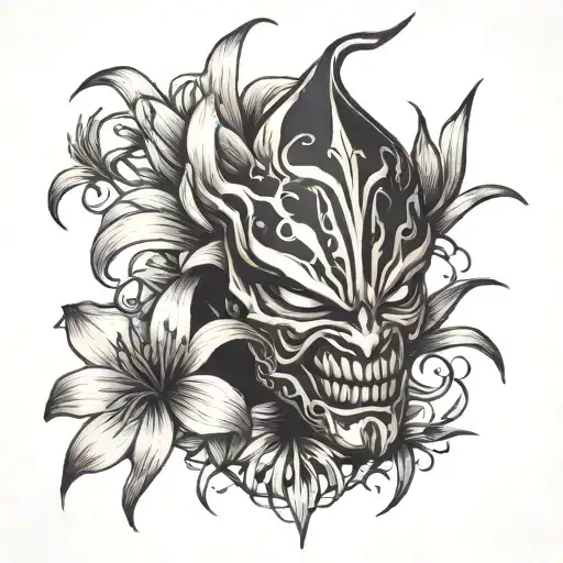 Oni Mask And Spider Lily