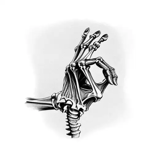 Skeleton Hand Holding An Hourglass