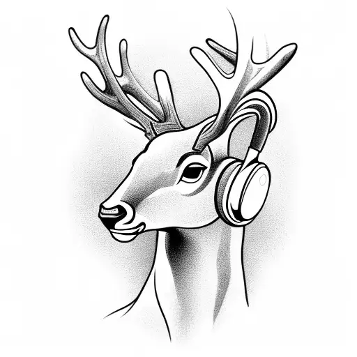 A Deer With Headphones Listening To Music With A Forex Chart In The Background