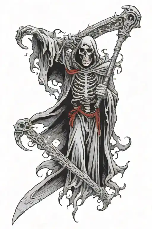 Reaper With Skulls And Hints Of Red