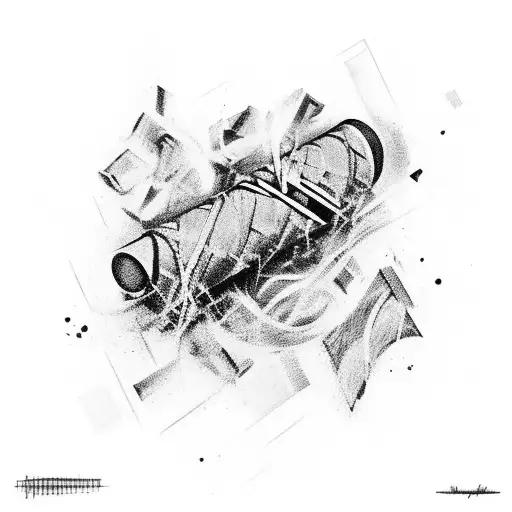 Cigar Surrounded By Abstract Art Elements