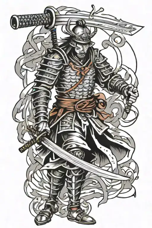 Samurai Warrior And Metalcore Music Notes