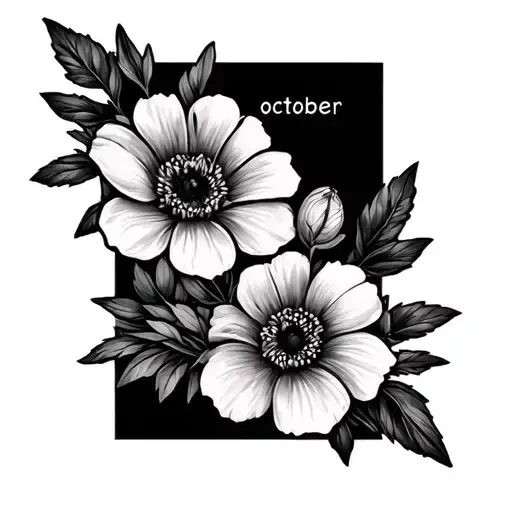 Design A Tattoo With The Name Grant And October Birth Month Flowers