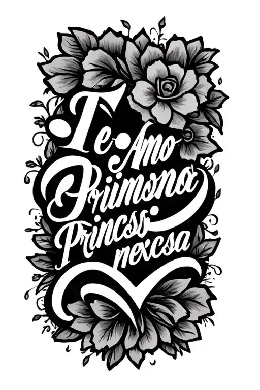 Mexican Caligraphy Saying Te Amo Princesa