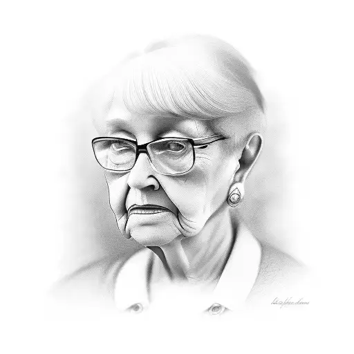 A Detailed Portrait Of The Client's Grandmother
