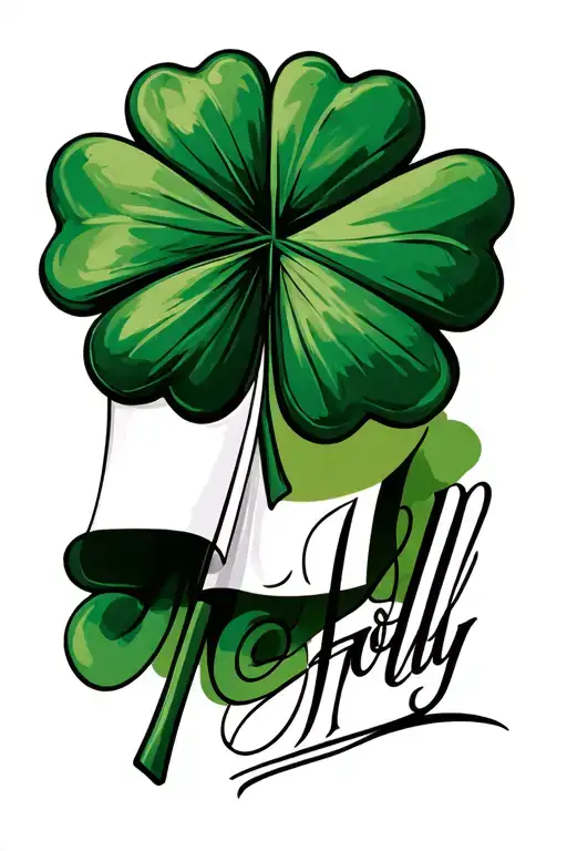 Four Leaf Clover Ireland Flag Name Holly Written Inside