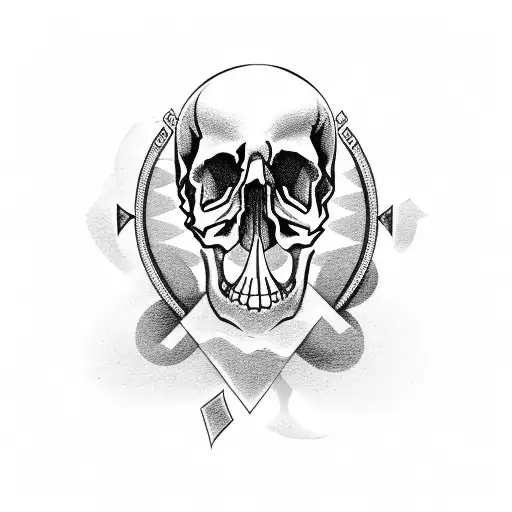 A Combination Of Lettering And Music Symbols Forming A Skull Silhouette