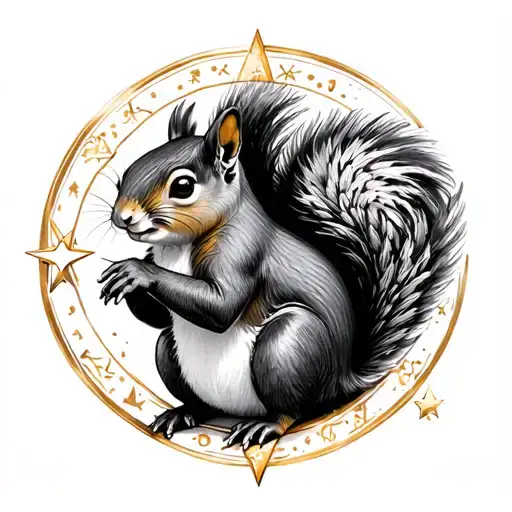 Squirrel Hold A Virgo Star Sign Intertwined