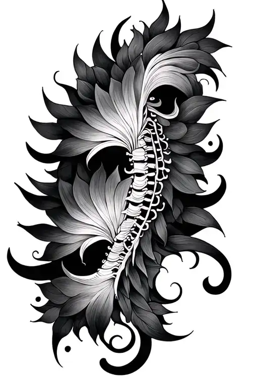 Ornamental Boho Fine Line Spine
