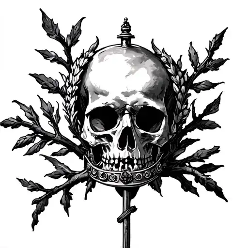 Memento Mori Inside A Single Branch Of Caesar's Crown