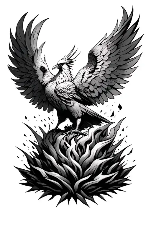Ashes Symbolizing Rebirth Phoenix Rising From Ashes