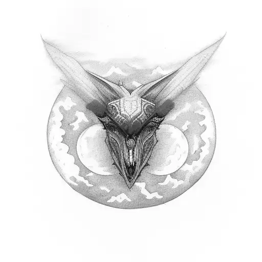 Black And Red Goth Design Gor Collar Bone Must Include Moon